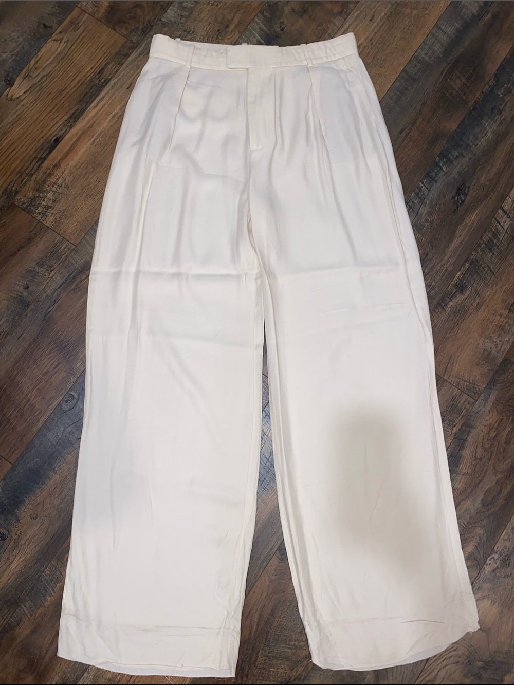 Zara Wide Leg Cream Woman Pants